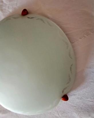 Plafoniera in vetro, metallo e legno