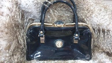 borsetta vintage effetto lucido chiusura a clip