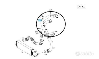 tubo sovralim. Mercedes motore 607 1500cc diesel