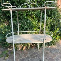 Etager in lamiera zincata con due ripiani Shabby