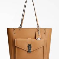 Borsa Guess Modello Albury Shopper Charm Caramel