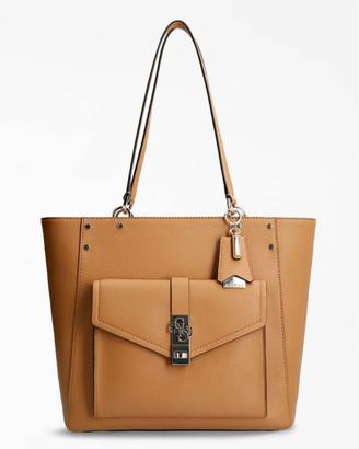 Borsa Guess Modello Albury Shopper Charm Caramel