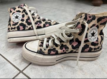Converse All Star Platform - Animalier Rosa & Nero