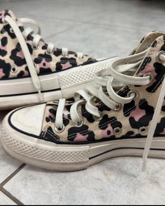 Converse All Star Platform - Animalier Rosa & Nero