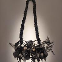 Collana in Gomma e Tessuto Nero