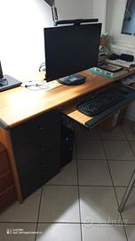 Scrivania + Base soggiorno in legno ciliegio