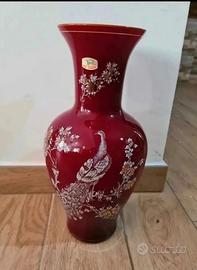 vaso in cristallo rosso