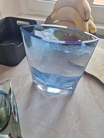 Vaso in cristallo cobalto  krosno polonia