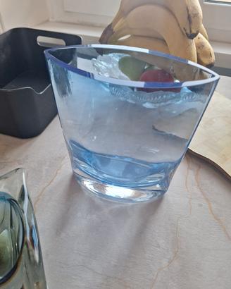 Vaso in cristallo cobalto  krosno polonia