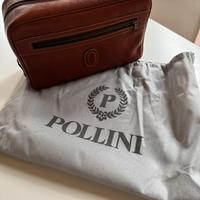Borsa da bagno in vera pelle Pollini