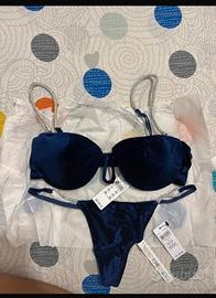Completo  intimissimi blu e argento