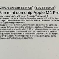 MAC MINI M4 PRO 24 GB SSD 512GB