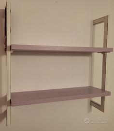 Scaffale Libreria Metallo e piano in legno