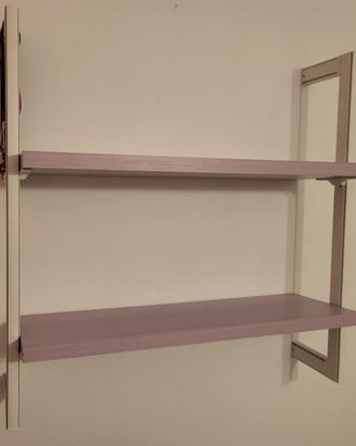 Scaffale Libreria Metallo e piano in legno