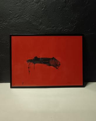 Scanavino: Litografia originale fondo rosso 30/45