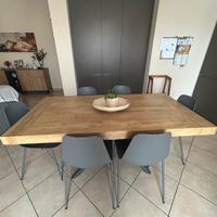 Tavolo in legno massello rovere 180x90 cm