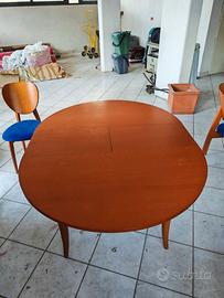tavolo pranzo tondo cm. 110 Calligaris + 4 sedie