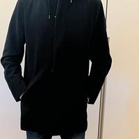 Cappotto nero con cappuccio TOPMAN