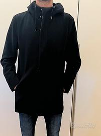 Cappotto nero con cappuccio TOPMAN