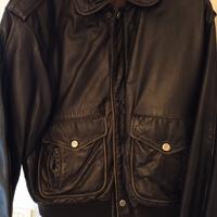 Giacca in pelle da uomo marrone aviatore