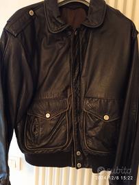 Giacca in pelle da uomo marrone aviatore