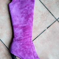 Stivali vintage scamosciati fuxia