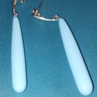 orecchini a goccia in argento e pasta di turchese