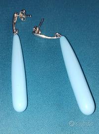 orecchini a goccia in argento e pasta di turchese