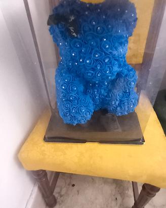 orsacchiotto blu comp da fiori  conf originale