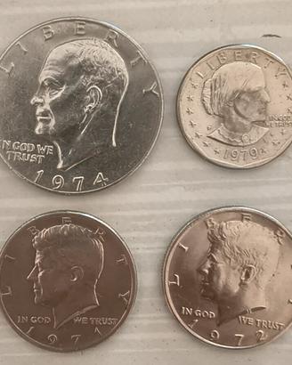 Lotto Monete USA Kennedy e Eisenhower.