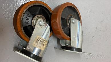 Coppia ruote industriali girevoli 150×40 mm