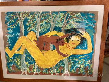  "Maternità". Litografia di Antonietta R. Mafai
