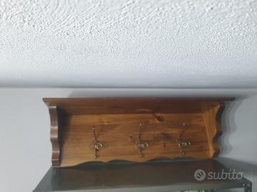 LEGNO MASSELLO Appendiabiti ARTIGIANALE 