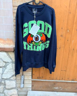 Felpa valvola”good things”-nuova mai indossata-L