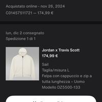 Felpa Jordan X travis scott L