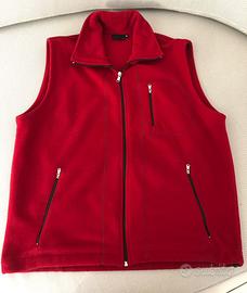 Gilet smanicato in pile, rosso, da uomo