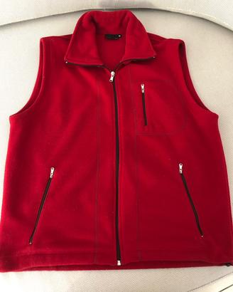 Gilet smanicato in pile, rosso, da uomo