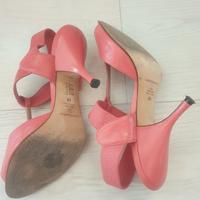 sandalo  con tacco color corallo