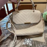 Borsa con tracolla beige donna