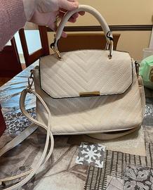 Borsa con tracolla beige donna