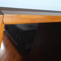 Specchio fumè con cornice in legno