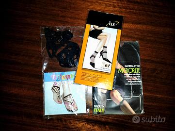 CALZE A RETE NERA ***SET NUOVO 3 PEZZI***