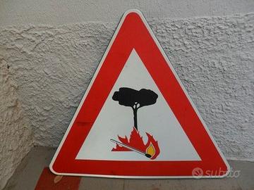 CARTELLO PERICOLO DI INCENDIO VINTAGE ORIGINALE 93