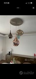 Lampadario vetro murano e metallo