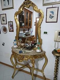 Specchio+consolle e carrozza Capodimonte 250€