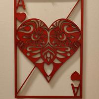 Quadro in legno – Asso di Cuori stile vintage