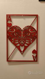 Quadro in legno – Asso di Cuori stile vintage