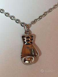 Collana /portachiave guantone boxe  in acciaio