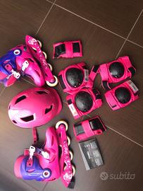 Oxelo pattini e protezioniper bambina.