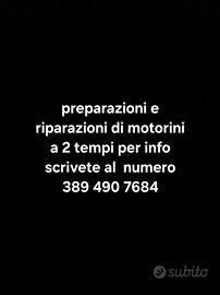 riparazioni,elaborazioni o preparazioni moto a 2t